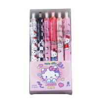 6Pcs Sanrio Hello Kitty Black 0.5mm Gel Pen