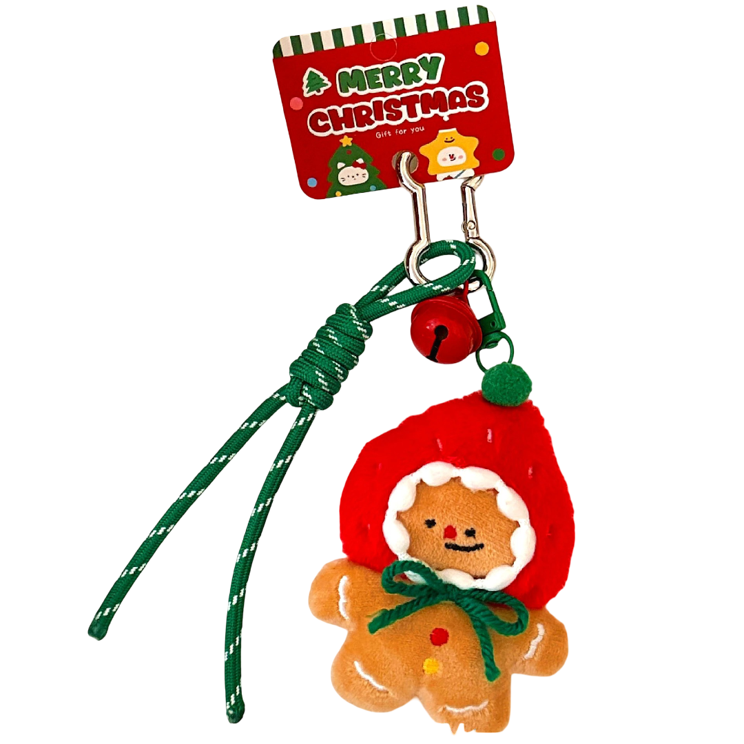 Christmas Party Gingerbread Plush Keychain Christmas Party Gingerbread Plush Keychain