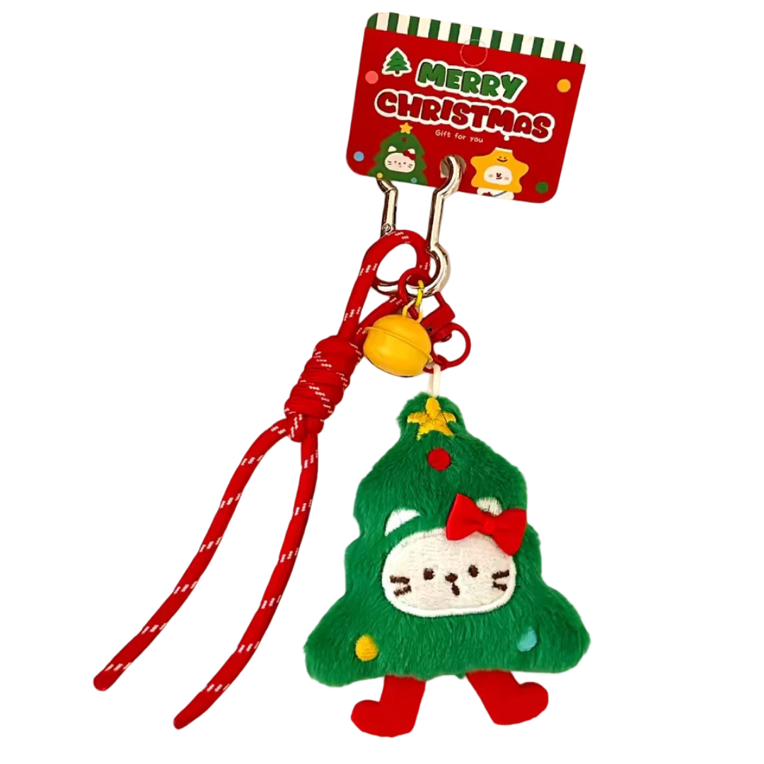 Christmas Party Tree Cat Plush Keychain Christmas Party Tree Cat Plush Keychain