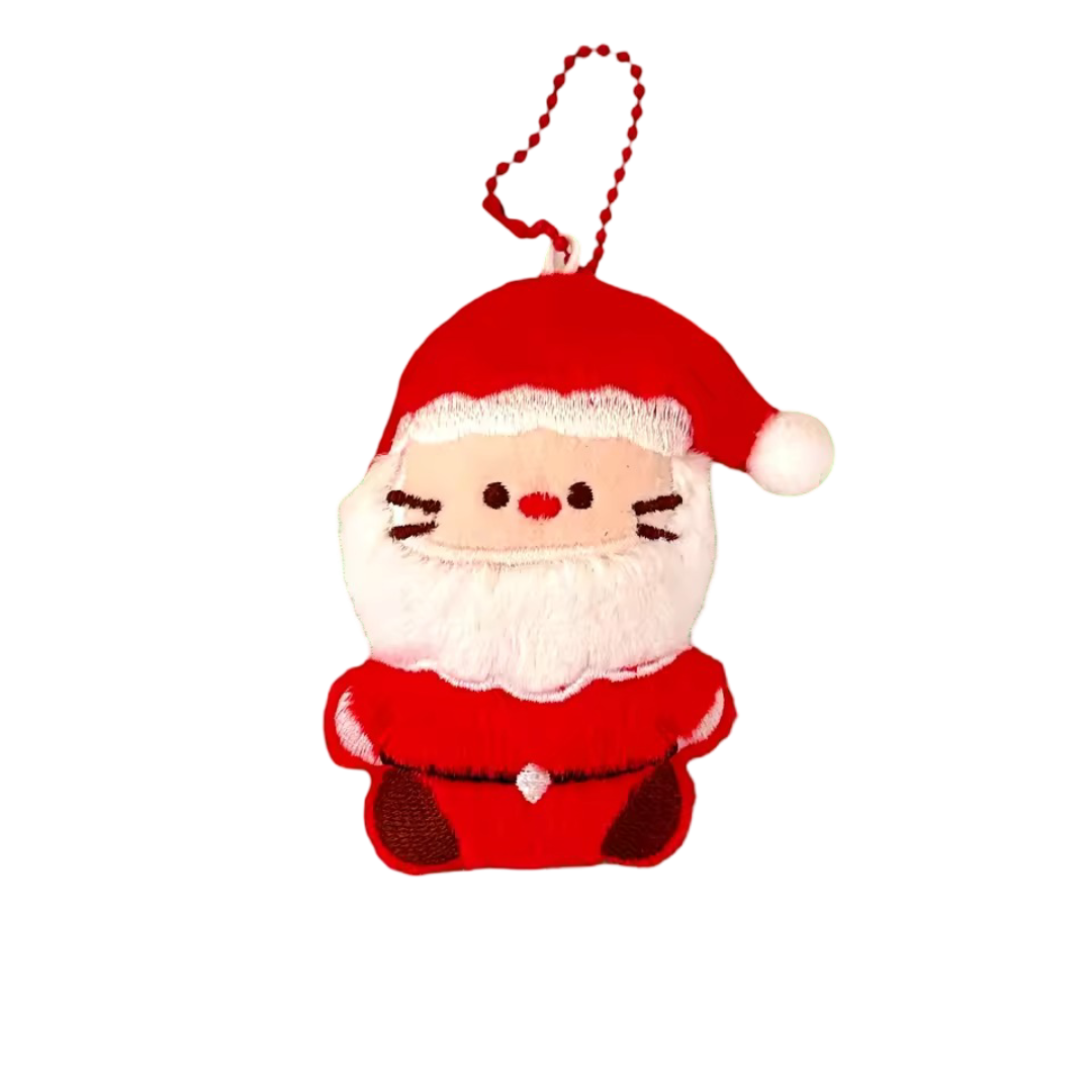 Christmas Party Santa Claus Cat Plush Keychain Christmas Party Santa Claus Cat Plush Keychain