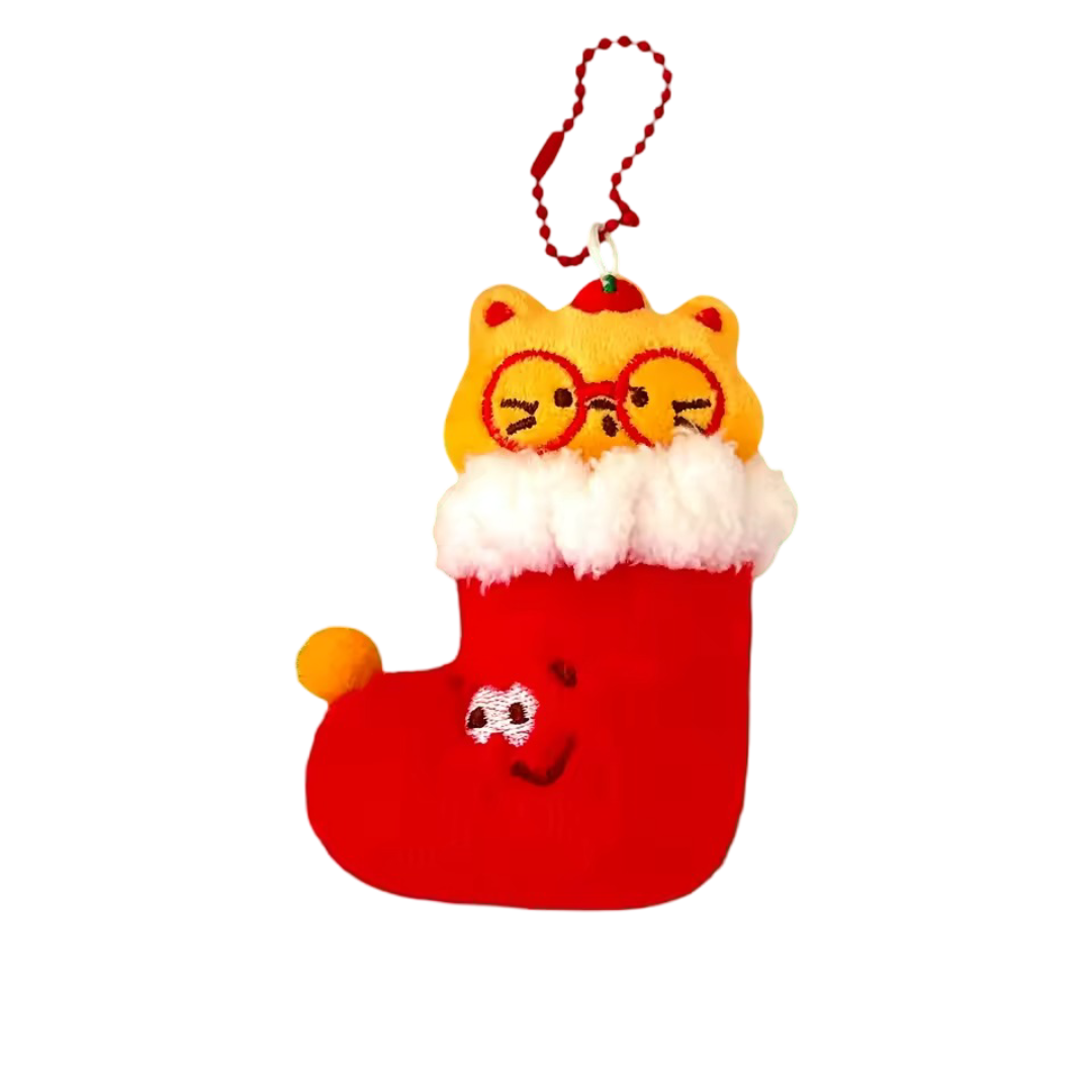 Christmas Party Stocking Cat Plush Keychain Christmas Party Stocking Cat Plush Keychain