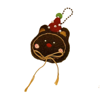 Christmas Dark Brown Bear Plush Keychain