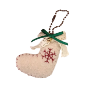 Christmas Snowflake Sock Plush Keychain
