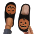 Halloween Pumpkin Black Plush Slippers