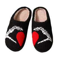 Halloween Red Heart Finger Plush Slippers