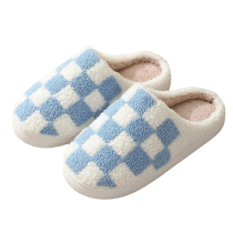 Halloween Blue And White Plush Slippers