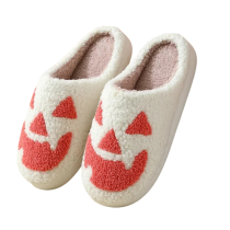 Halloween Ghost White Plush Slippers