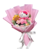 Cartoon Hello Kitty Turn Into Panda With Flowers Plush Bouquet