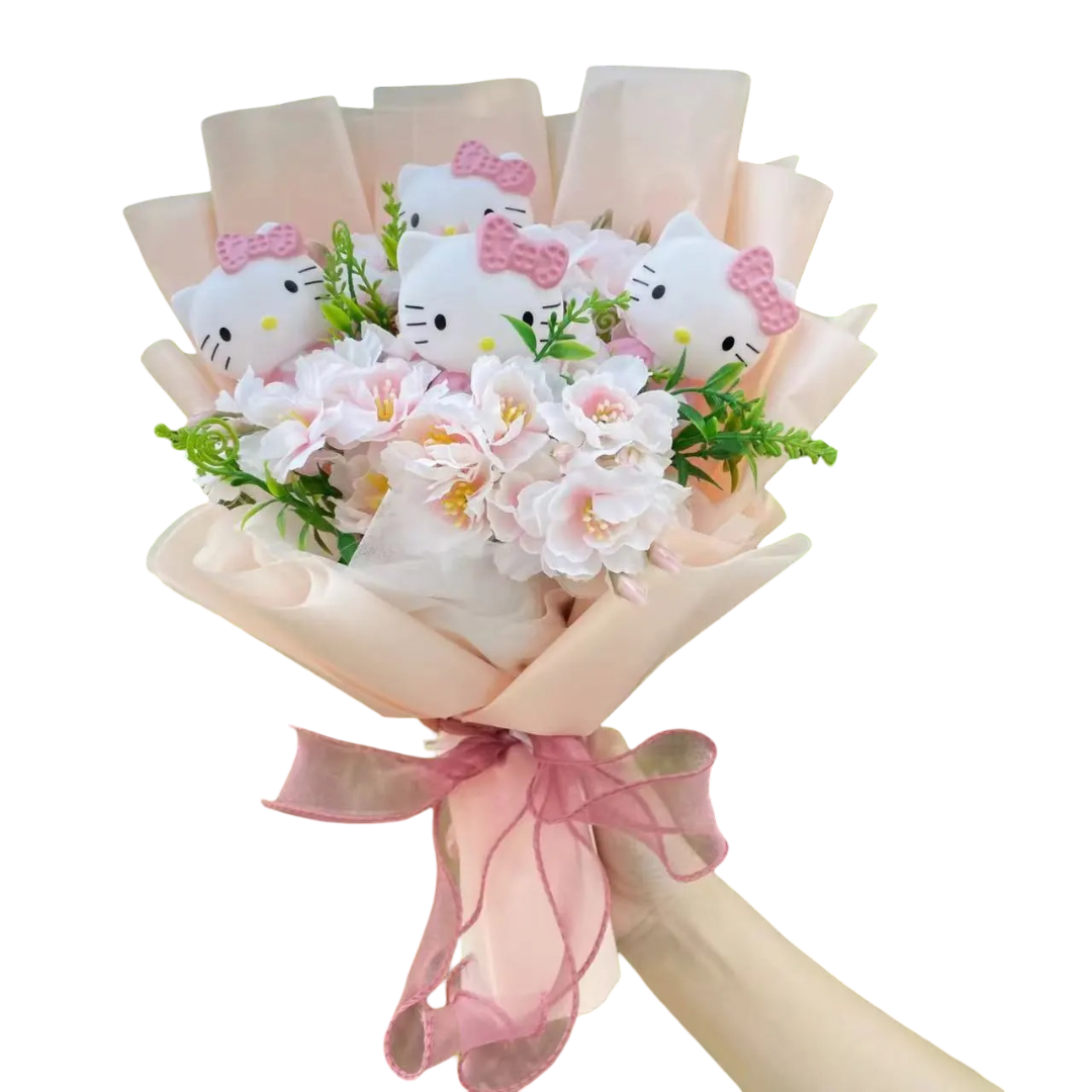 Hello Kitty With Flowers Plush Bouquet Hello Kitty With Flowers Plush Bouquet