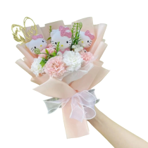 35cm Cartoon Hello Kitty With Flowers Plush Bouquet