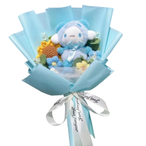 Cartoon Cinnamoroll Turn Into Panda With Flowers Plush Bouquet