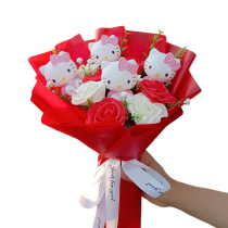 Anime Sanrio Hello Kitty Plush Red Bouquet