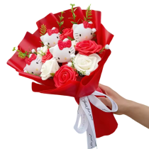 Anime Hello Kitty Plush Red Bouquet