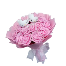 Anime Hello Kitty Pink Rose Plush Bouquet