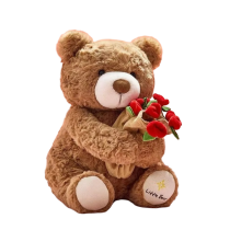 40cm Teddy Bear With Rose Soft Plush Toy