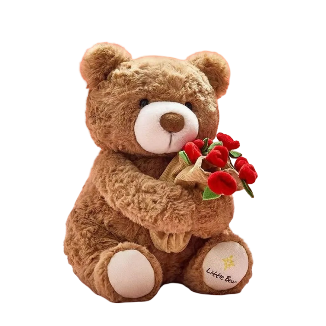 40cm Teddy Bear With Rose Soft Plush Toy