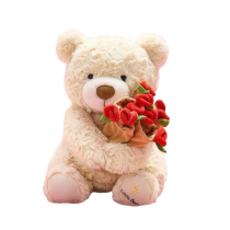 40cm Teddy Bear With Rose Plush Toy