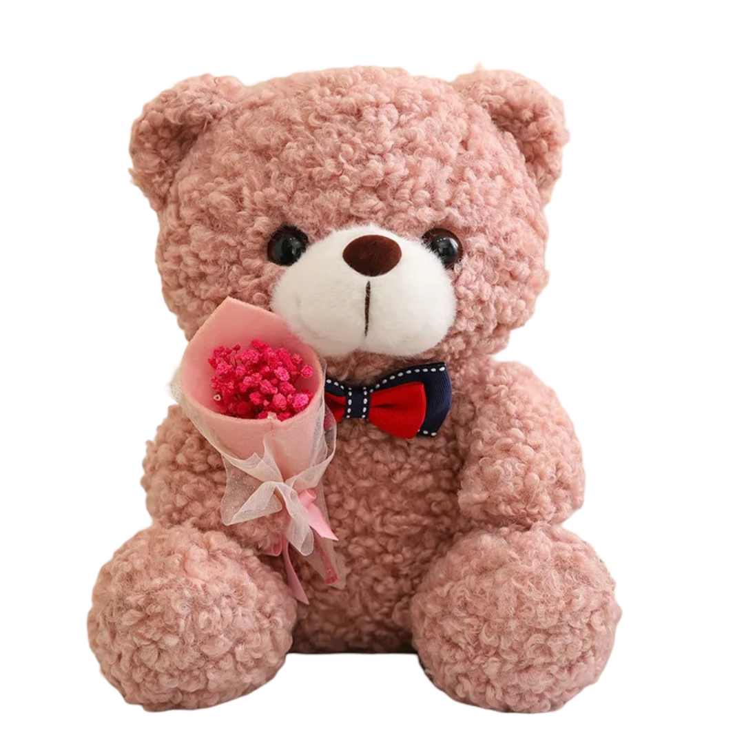 25cm Teddy Bear With Bouquet Plush Toy 25cm Teddy Bear With Bouquet Plush Toy