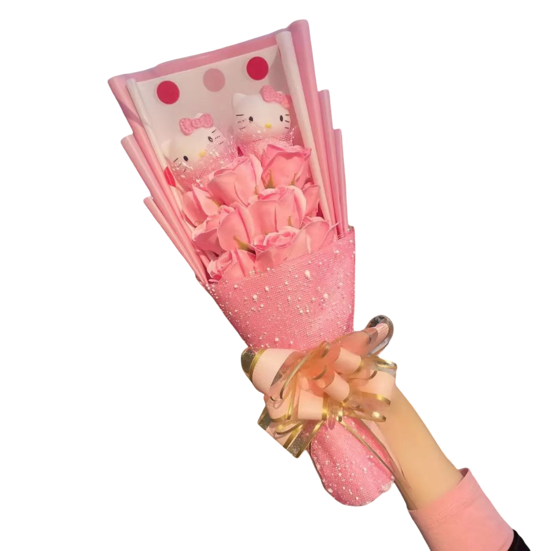Cartoon Hello Kitty Rose Plush Toy Stuffed Bouquet Cartoon Hello Kitty Rose Plush Toy Stuffed Bouquet