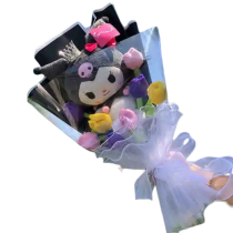 Sanrio Cartoon Kuromi Rose Soft Plush Bouquet