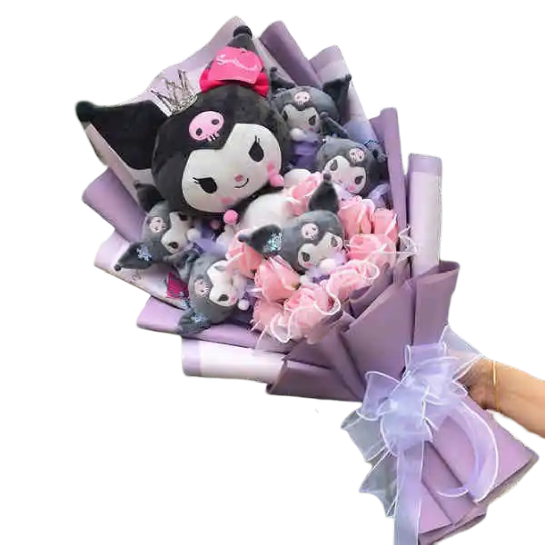 Cartoon Sanrio Kuromi Stuffed Soft Plush Bouquet
