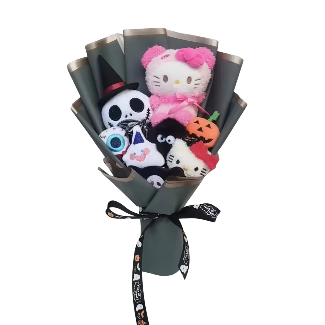 Halloween Jack Skellington And Hello Kitty Plush Bouquet Halloween Jack Skellington And Hello Kitty Plush Bouquet