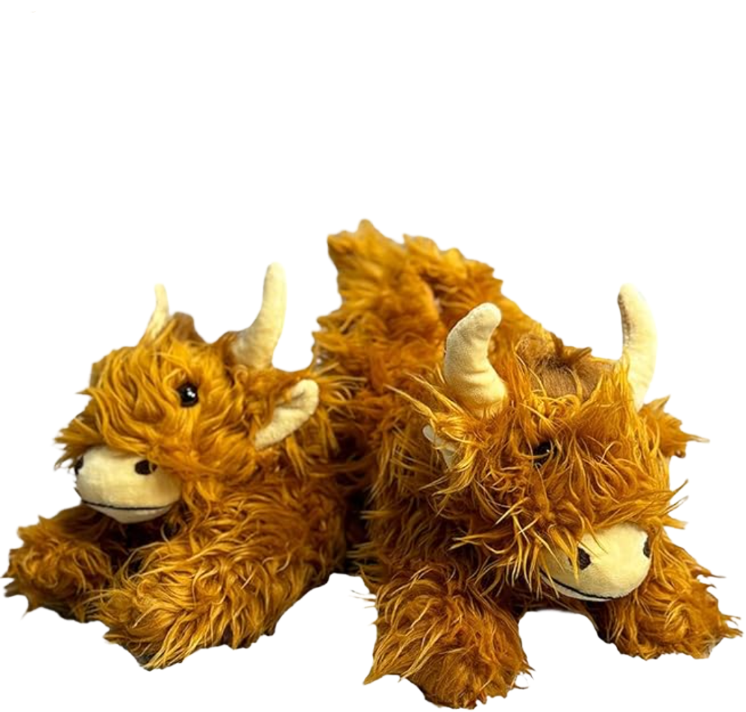 Highland Cow Soft Stuffed Plush Slippers Highland Cow Soft Stuffed Plush Slippers