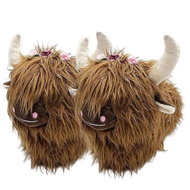 Animal Highland Cow Soft Plush Slippers