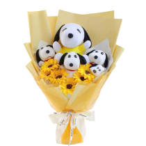 Anime Cartoon Snoopy Plush Yellow Bouquet