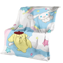 Sanrio Cartoon Pompompurin And Cinnamoroll Plush Blanket