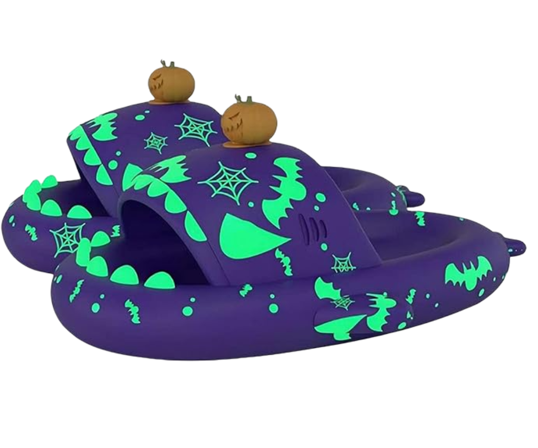 Luminous Purple Shark Slippers