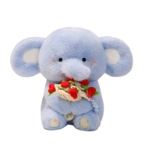 Elephant Stuffed Plush Toy With Bouquet