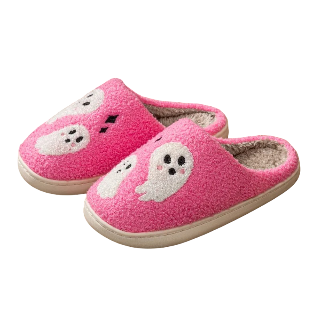 Halloween Pink Ghost Slippers  