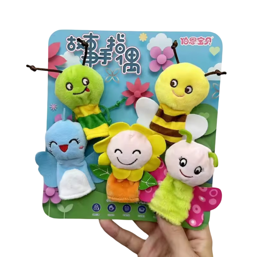 5Pcs Set Insect Plush Toy Hand Finger Puppet