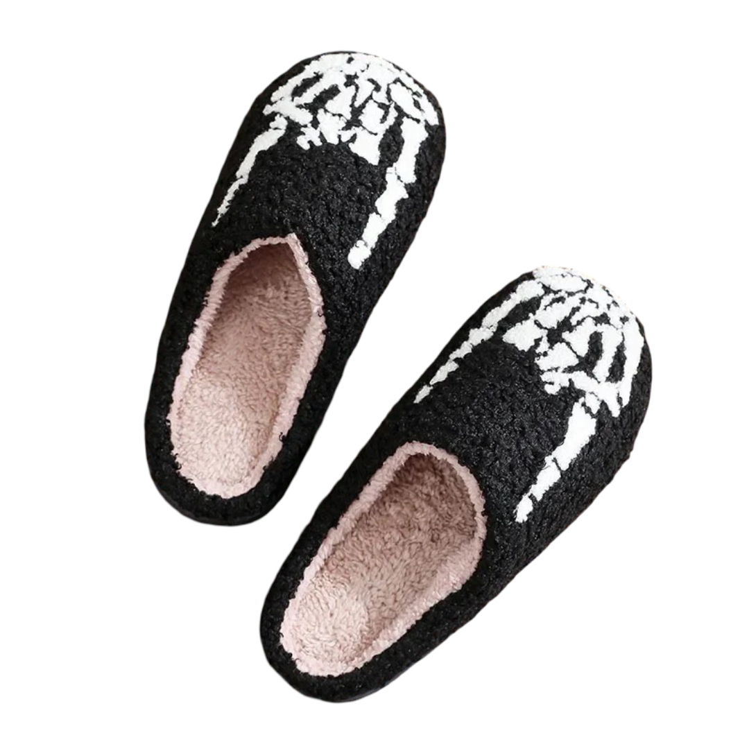 Halloween Skeleton Stuffed Plush Slippers