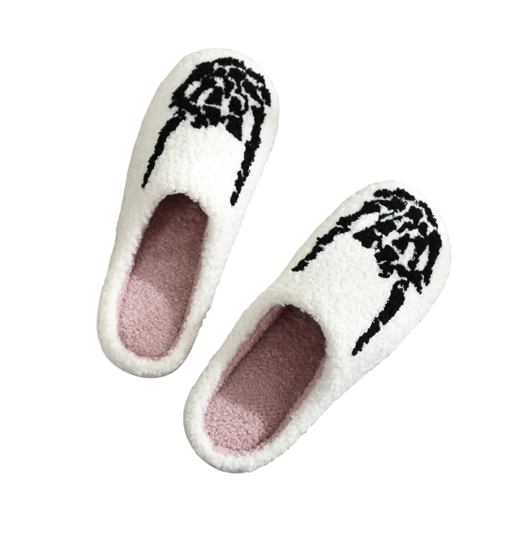 Halloween Skeleton Plush Soft Slippers