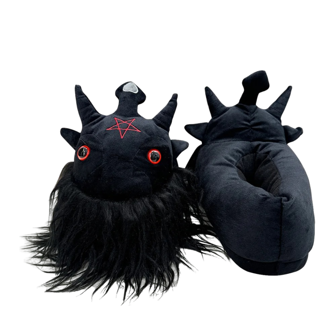 Halloween Killstar Dark Lord Baphomet Plush Slippers Halloween Killstar Dark Lord Baphomet Plush Slippers