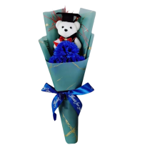 Bear Graduation Soft Plush Flowers Bouquet