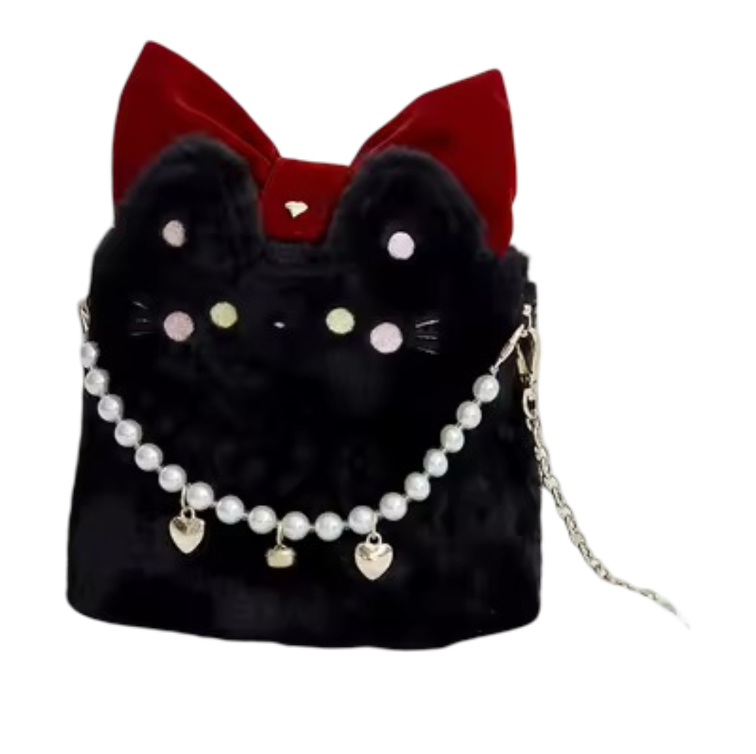 Black Cat Plush Handbag Black Cat Plush Handbag