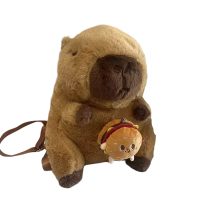 Cartoon Capybara Burger Plush Backpack