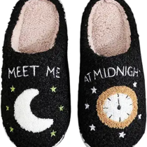 Meet Me At Midnight Soft Plush Slippers