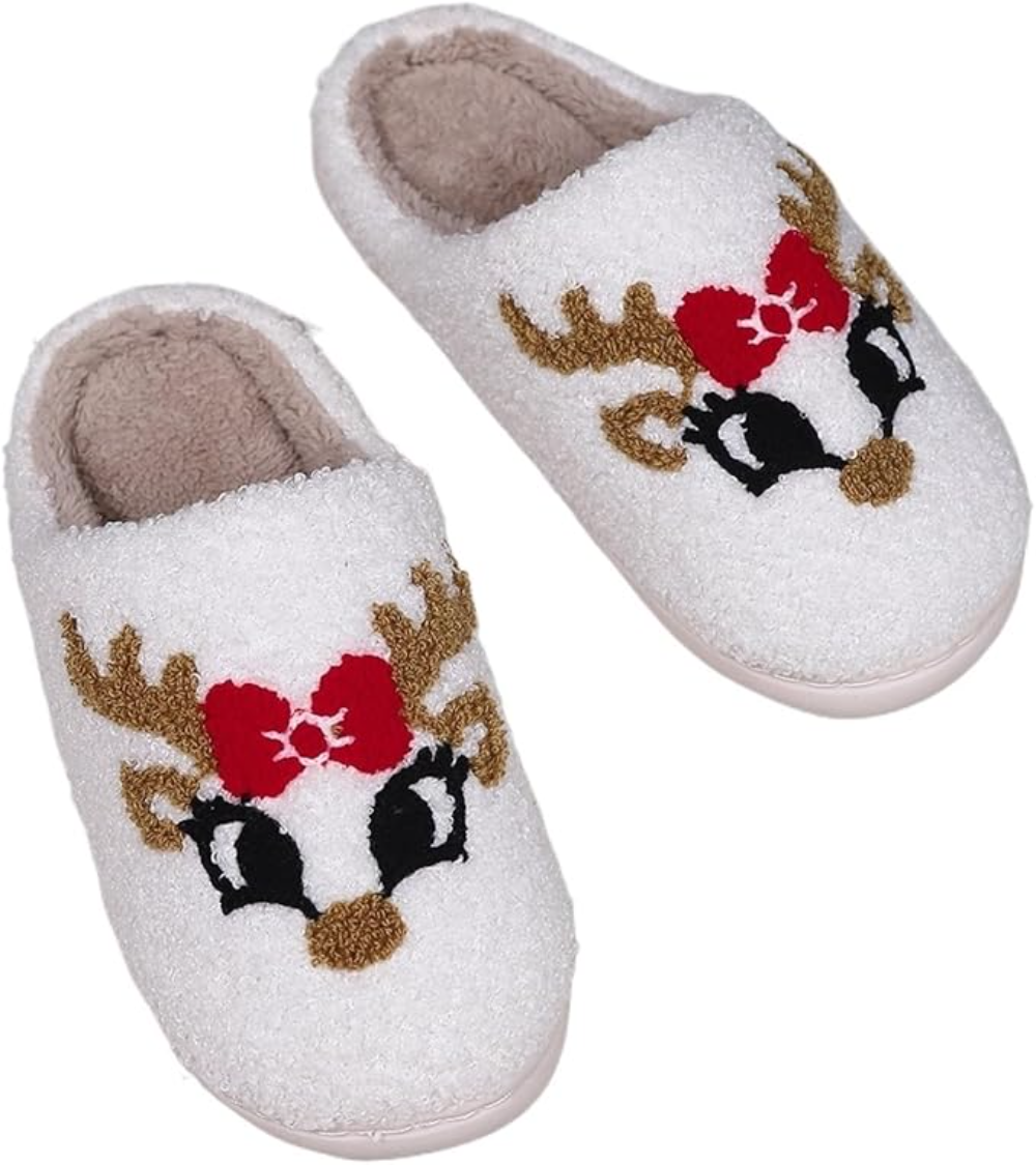 Christmas Deer Soft Stuffed Plush Slippers