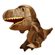 Brown Dinosaur Hand Finger Puppet Stuffed Plush Toy