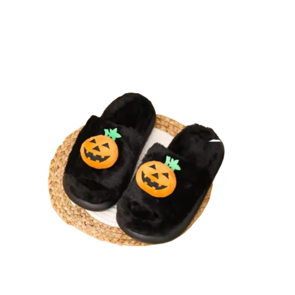 Pumpkin Halloween Plush Slippers Pumpkin Halloween Plush Slippers