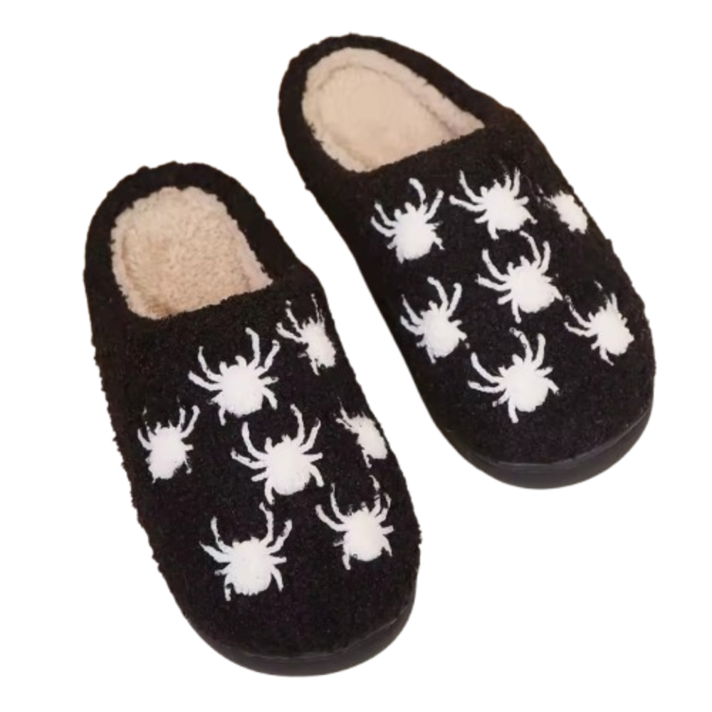 Halloween Spider Plush Slippers