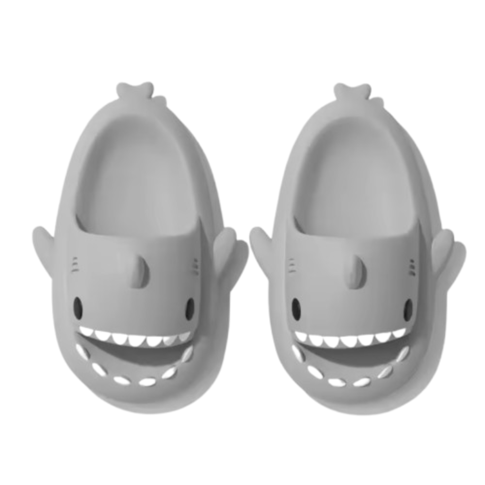 Grey Shark Slippers