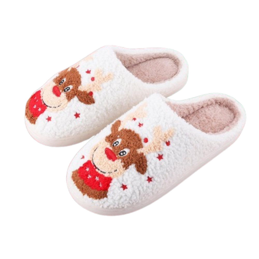 Christmas Reindeer Soft Plush Slippers Christmas Reindeer Soft Plush Slippers