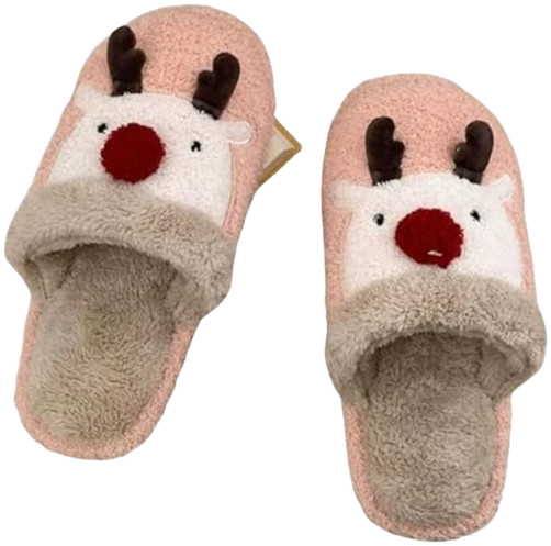 Christmas Elk Soft Stuffed Plush Slippers