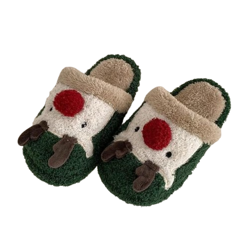 Christmas Elk Soft Plush Slippers