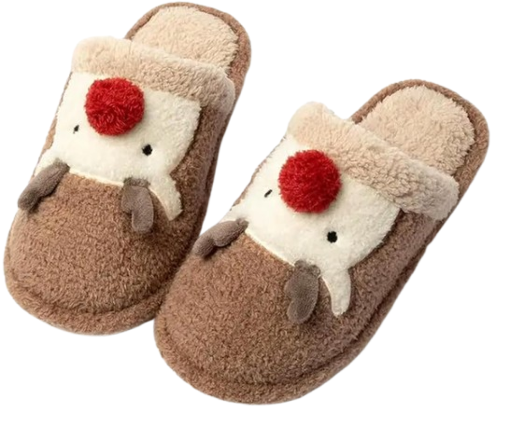 Christmas Elk Plush Slippers